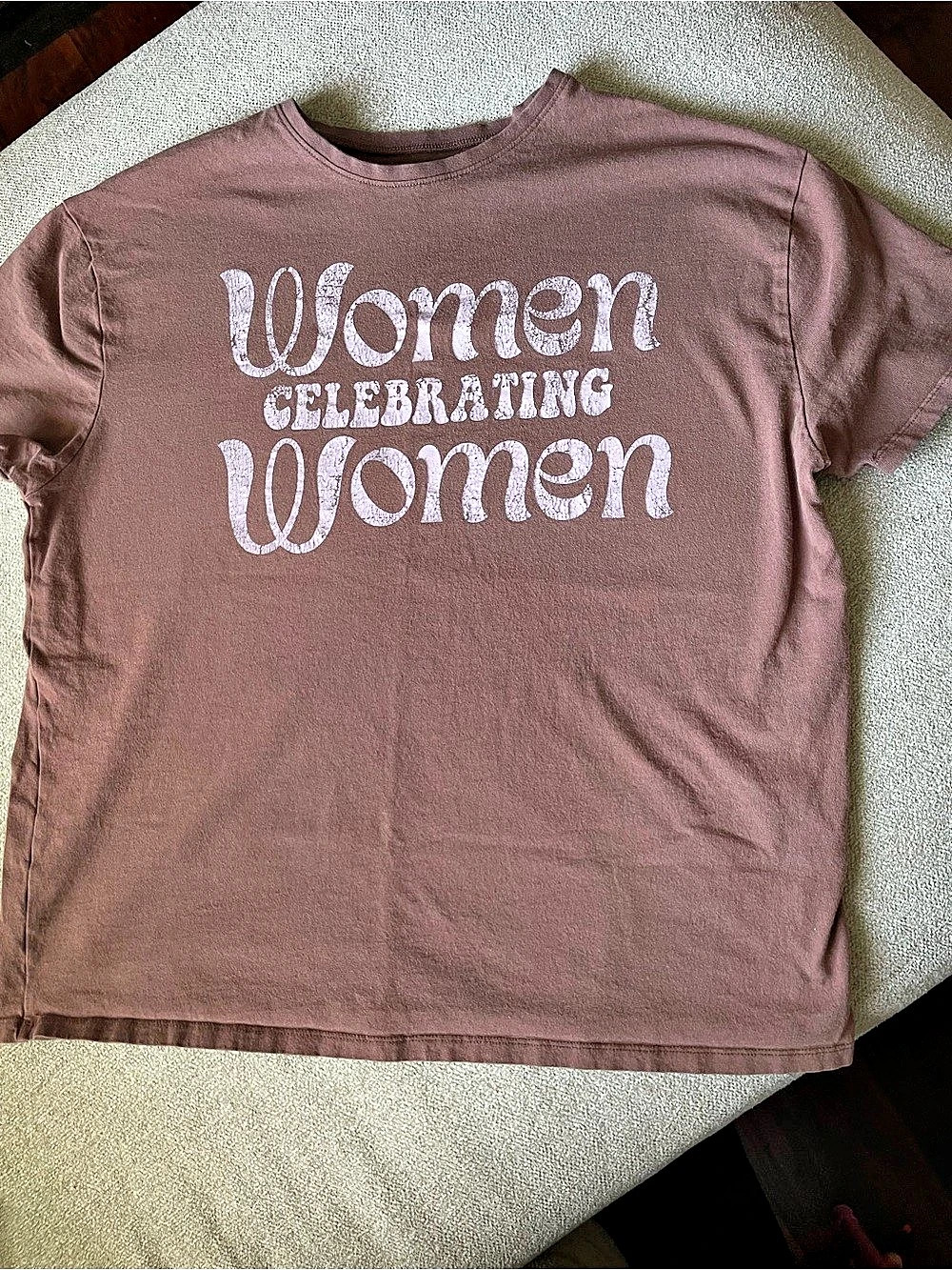 Women Graphic Short Sleeve Tee in Brown -Oversized Fit